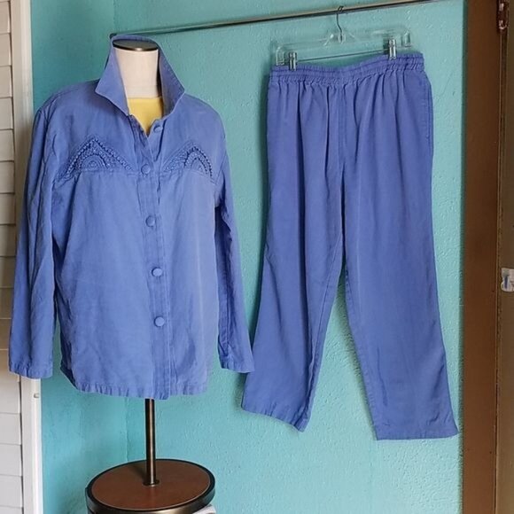 VINTAGE Bala Bala Silk Shirt Pants Blouse Trousers Women's Extra Large WOMAN'S - Picture 7 of 15